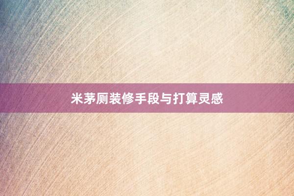米茅厕装修手段与打算灵感